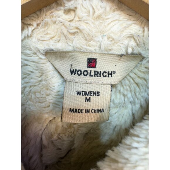 Woolrich Womens Outdoor Faux Leather Sherpa Lined Vest Medium Brown Leaf - Picture 2 of 13